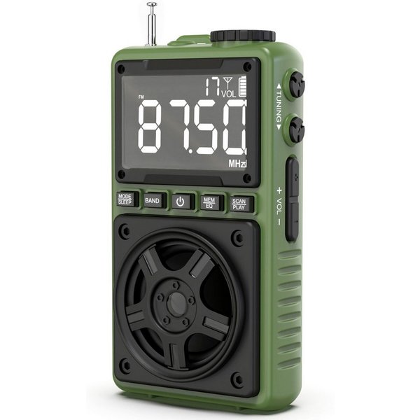 Sytifro Bluetooth Radio mit Lautsprecher, Tragbares FM AM SW Radio (Retro Radio mit LED Licht, wiederaufladbarer Akku, 4 W, USB-C Laden, TF Karte Wiedergabe, Ou