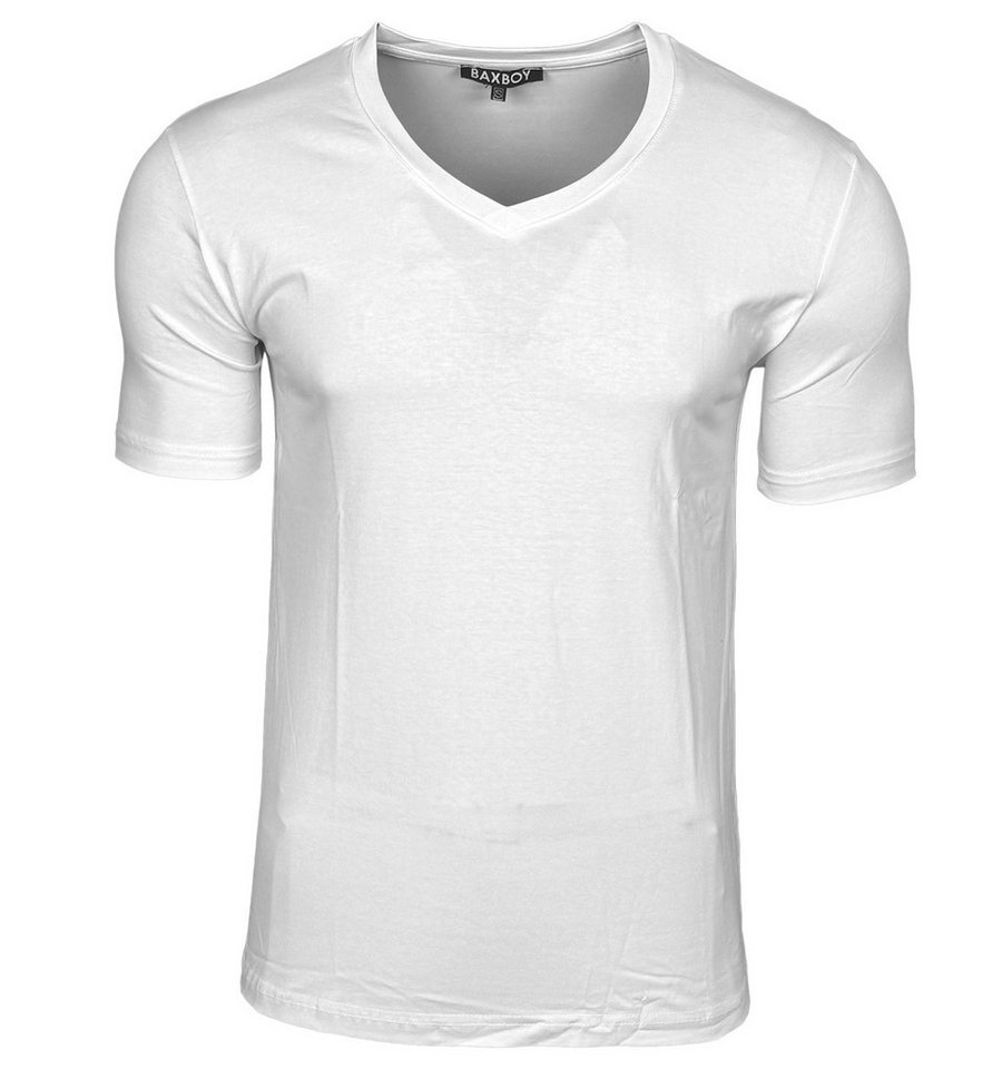 Baxboy T-Shirt Baxboy tiefer V-Ausschnitt Uni Basic Herren Kurzarm T-Shirt V-66 – Bild 3 von 4