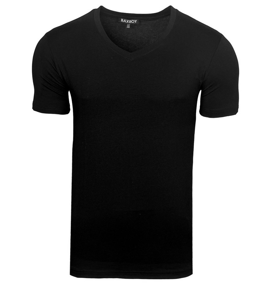 Baxboy T-Shirt Baxboy tiefer V-Ausschnitt Uni Basic Herren Kurzarm T-Shirt V-66 – Bild 2 von 4