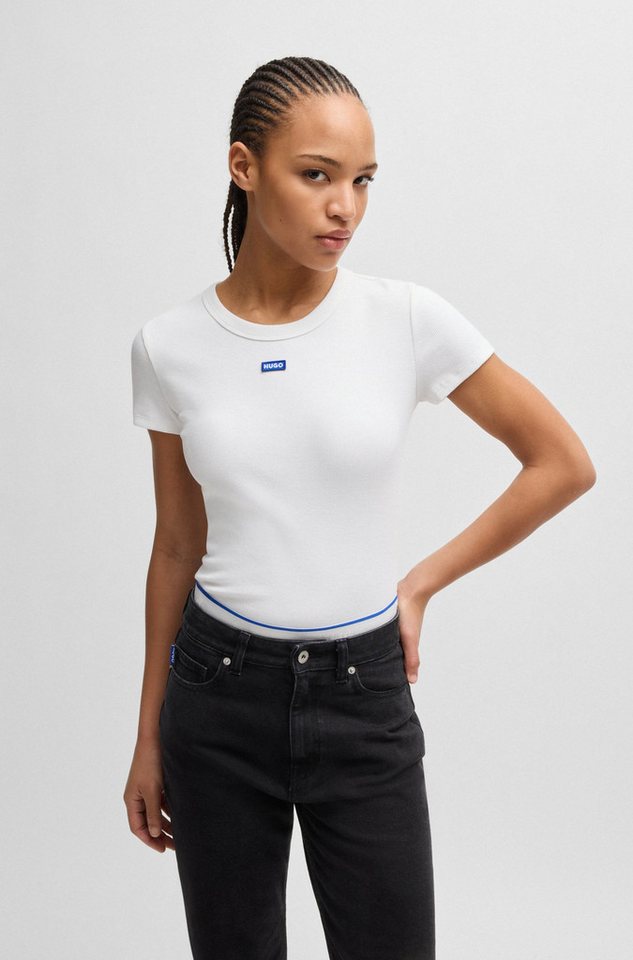 HUGO T-Shirt Easy Tee mit HUGO Aufnäher – Bild 2 von 5