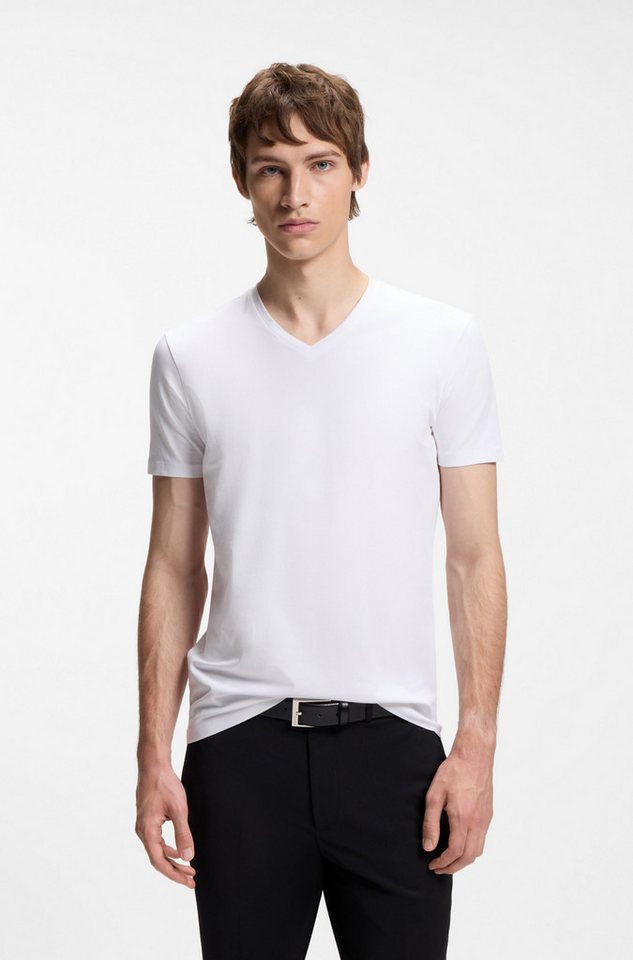 HUGO T-Shirt HUGO-V (Packung, 2er) V-Ausschnitt, Slim-Fit, HUGO Logo-Print – Bild 3 von 5