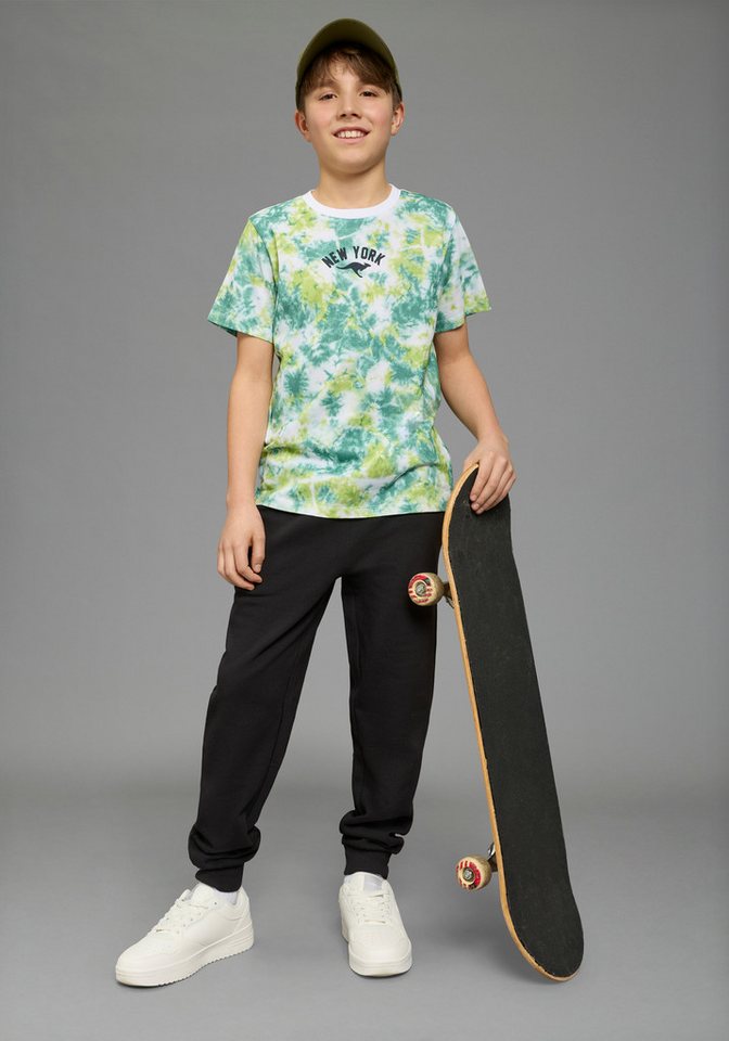 KangaROOS T-Shirt Kangaroos T-Shirt Batik-Optik Basic Passform, Kurzarm, mit Batikmuster und Allover-Druck – Bild 4 von 5