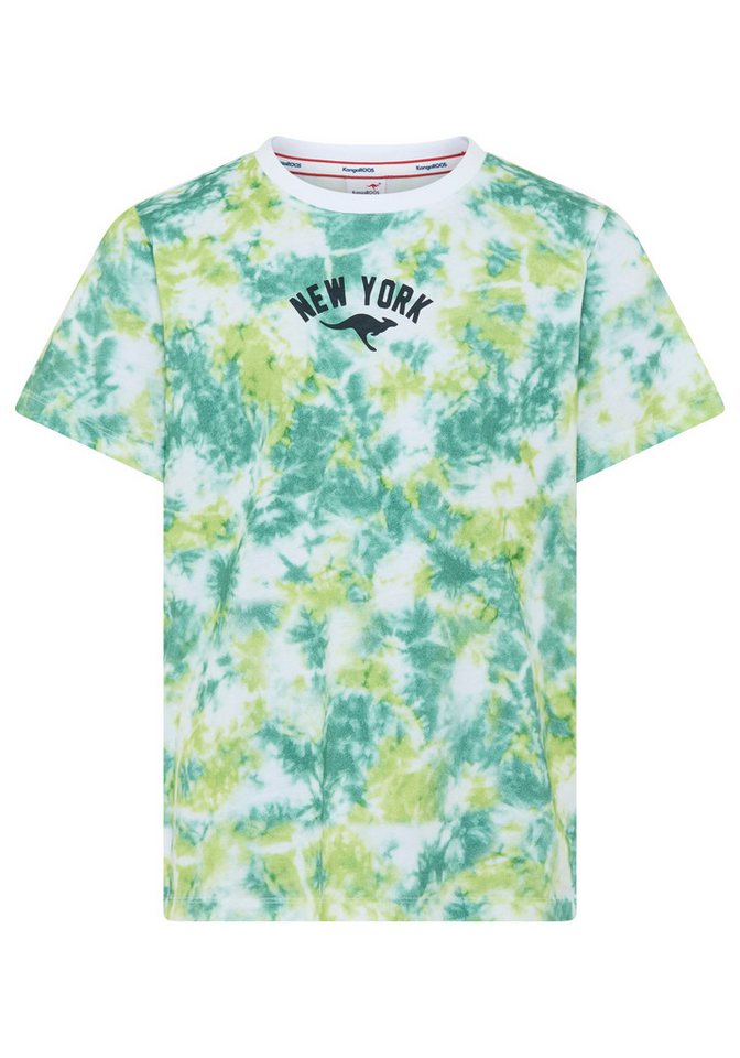 KangaROOS T-Shirt Kangaroos T-Shirt Batik-Optik Basic Passform, Kurzarm, mit Batikmuster und Allover-Druck – Bild 5 von 5
