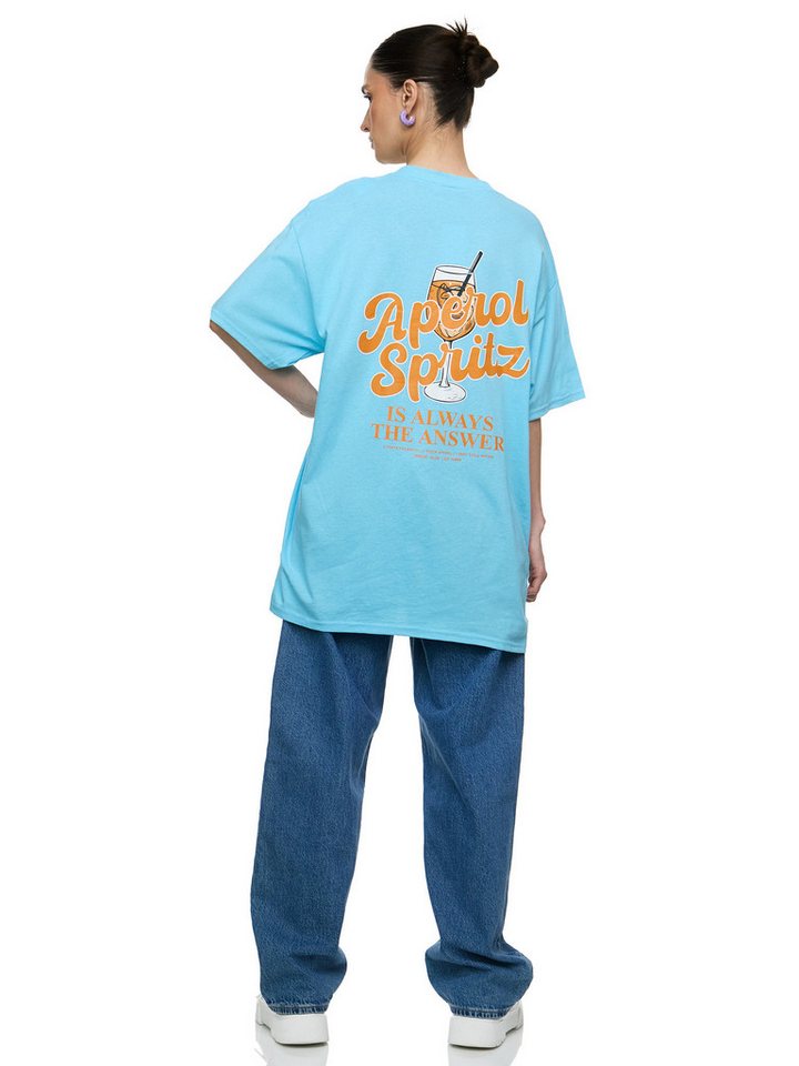 Worldclassca T-Shirt Worldclassca Oversized Print Aperol Spritz T-Shirt Sommer Oberteil PRINT - APEROL SPRITZ - IS ALWAYS THE ANSWEAR – Bild 3 von 4