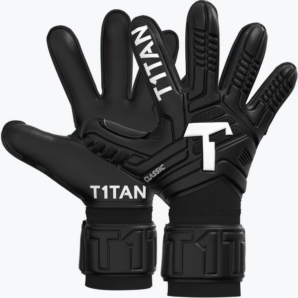 T1TAN Torwarthandschuhe Erwachsene Classic Black-Out, Größe 6-11