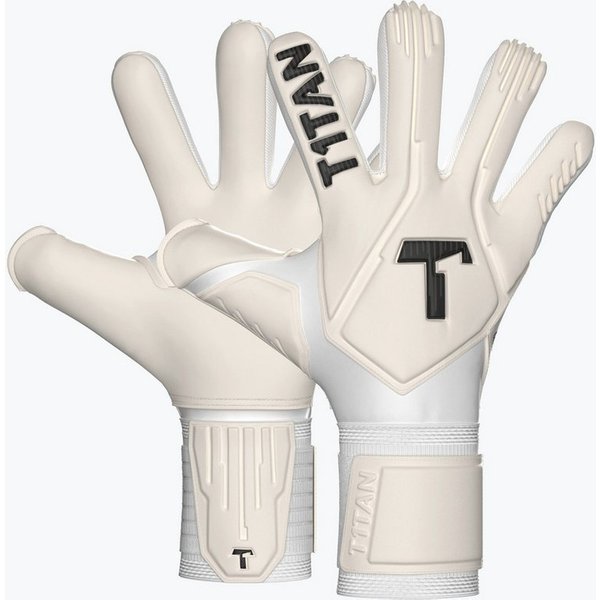 T1TAN Torwarthandschuhe Erwachsene Legend White-Out mit Fingerschutz, Größe 6-11
