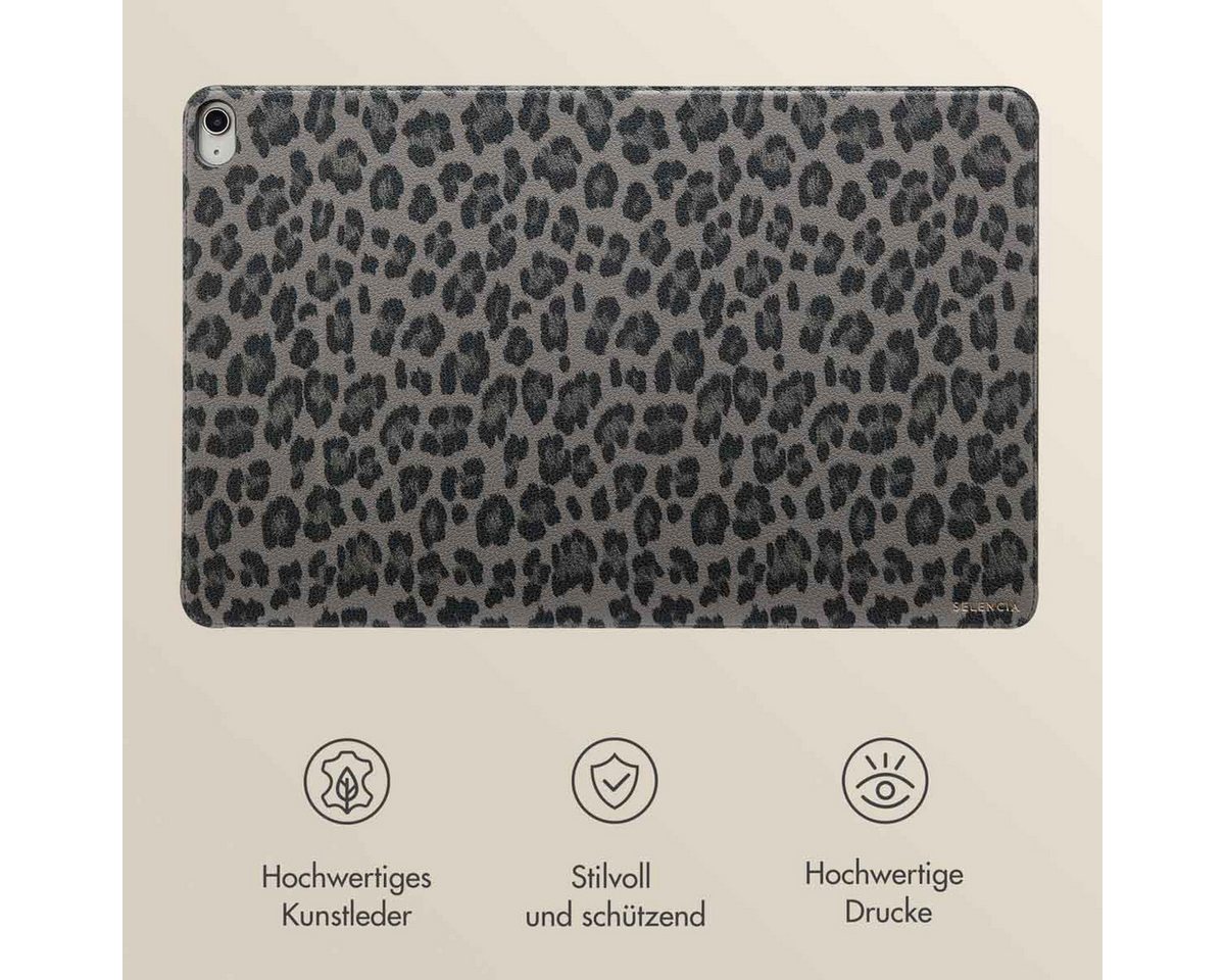 Selencia Tablet-Mappe Selencia Sabi Klapphülle mit Leopardenmuster Apple iPad Air 11 Zoll (2 – Bild 4 von 5