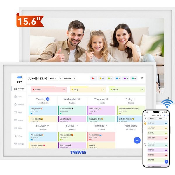 TABWEE TABWEE P15 15,6" Digitaler Kalender mit Touchscreen, WiFi