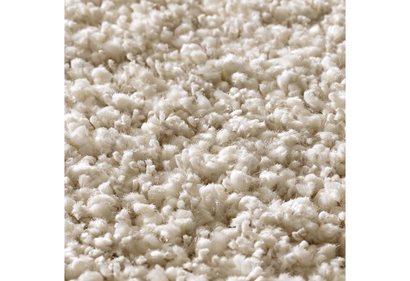 TaCa Home Langflor-Teppich Shaggy Teppich Langflor, rechteckig, Höhe: 60 mm, Schlafzimmer Kinderzimmer Wohnzimmer Esszimmer, weißgrau - 65 x 130 cm – Bild 5 von 5