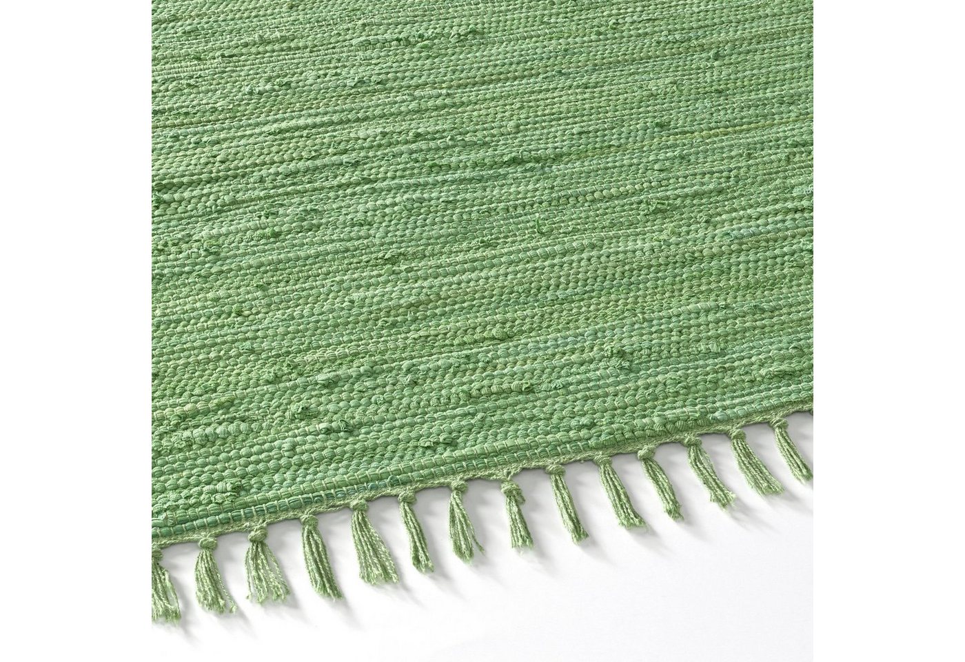 TaCa Home Teppich Handweb Flicken-Teppich Fleckerl, rechteckig, Höhe: 5 mm, Grün - 60 x 120 cm – Bild 3 von 5
