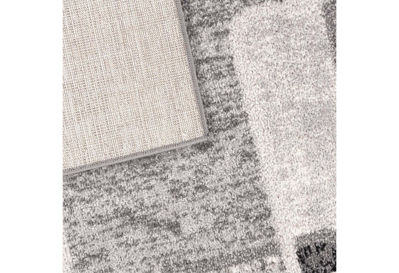 TaCa Home Teppich Moderner Designer Teppich Retro, rechteckig, Höhe: 13 mm, Wohnzimmer Schlafzimmer Esszimmer, Grau-56 - 80 x 150 cm – Bild 5 von 5
