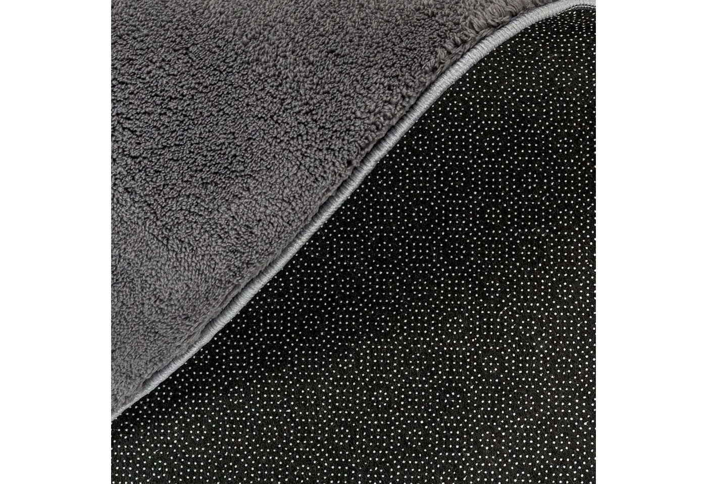 TaCa Home Teppich Supersoft Kurzflor-Teppich Uni, rechteckig, Höhe: 14 mm, Wohnzimmer Schlafzimmer Esszimmer, new anthrazit - 50 x 80 cm – Bild 4 von 5