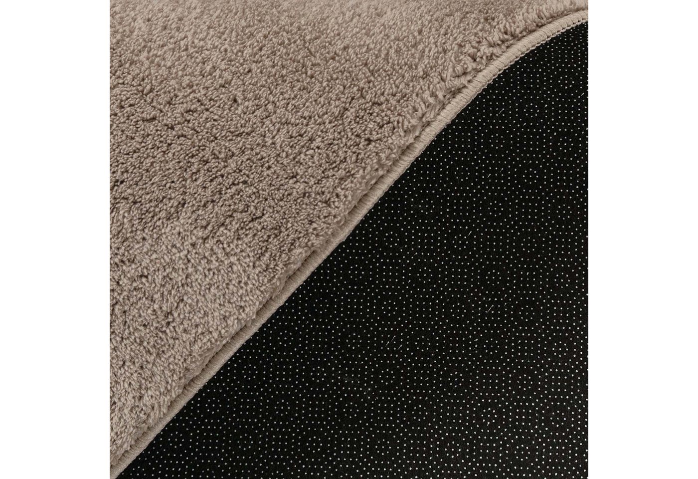 TaCa Home Teppich Supersoft Kurzflor-Teppich Uni, rechteckig, Höhe: 14 mm, Wohnzimmer Schlafzimmer Esszimmer, new taupe - 50 x 80 cm – Bild 4 von 5