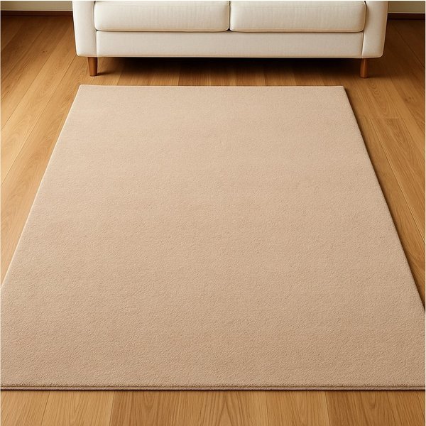 TaCa Home Teppich Supersoft Kurzflor-Teppich Uni, rechteckig, Höhe: 14 mm, Wohnzimmer Schlafzimmer Esszimmer, new beige - 50 x 80 cm