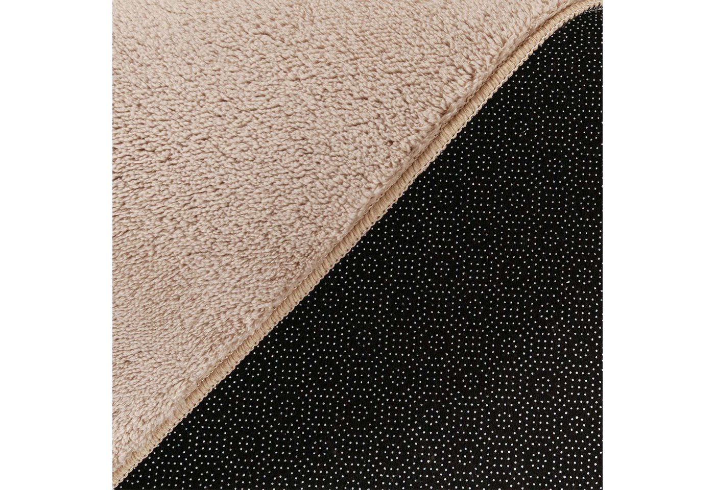 TaCa Home Teppich Supersoft Kurzflor-Teppich Uni, rechteckig, Höhe: 14 mm, Wohnzimmer Schlafzimmer Esszimmer, new beige - 50 x 80 cm – Bild 4 von 5