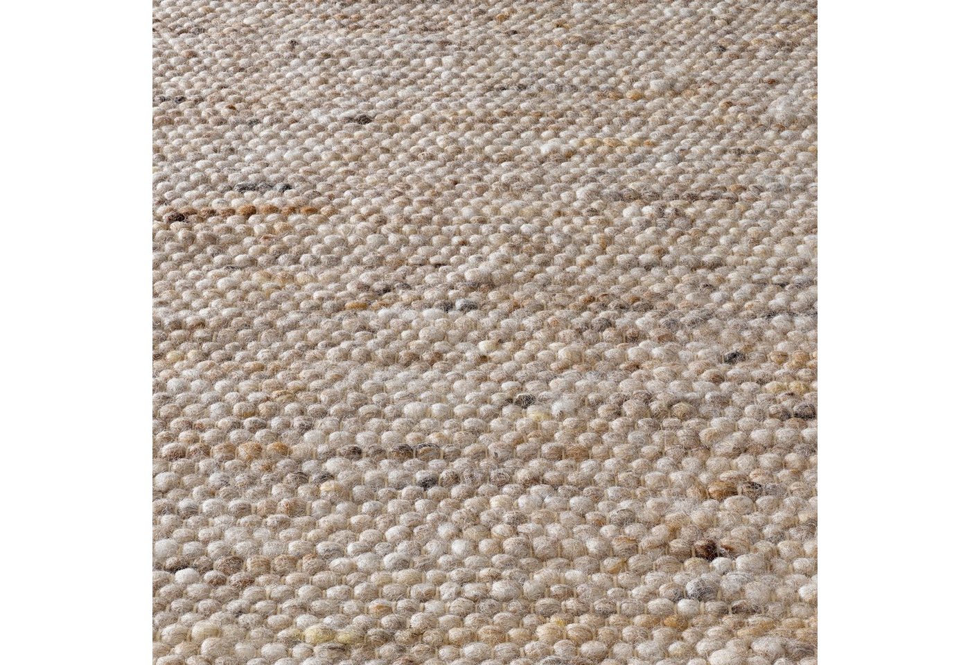TaCa Home Wollteppich Gewalkter Handweb Woll-Teppich, rechteckig, Höhe: 10 mm, Sand - 60 x 120 cm – Bild 5 von 5
