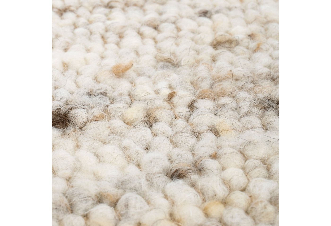 TaCa Home Wollteppich Handweb Woll-Teppich Neuseeland, rechteckig, Höhe: 10 mm, Sand Multi - 70 x 240 cm – Bild 2 von 5
