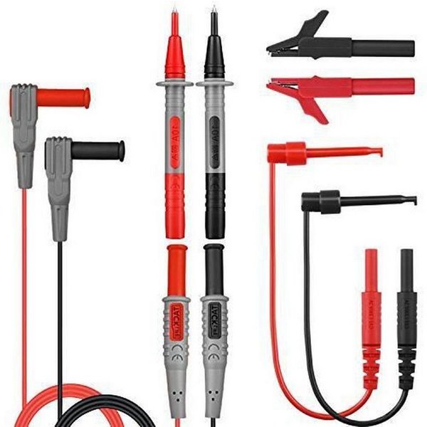 TACKLIFE Multimeter, 8tlg Messleitung Kit mit Verlängerung Messklemmen