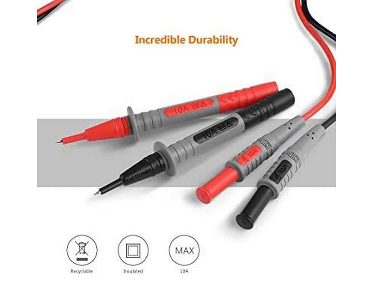 TACKLIFE Multimeter, 8tlg Messleitung Kit mit Verlängerung Messklemmen – Bild 2 von 4