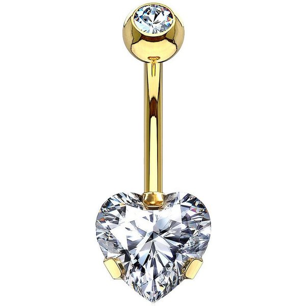 Taffstyle Bauchnabelpiercing Bauchpiercing Banane Chirurgenstahl Kristall Herz, Bauchnabelpiercing Bauch Bauchnabel Banane Stecker Anhänger