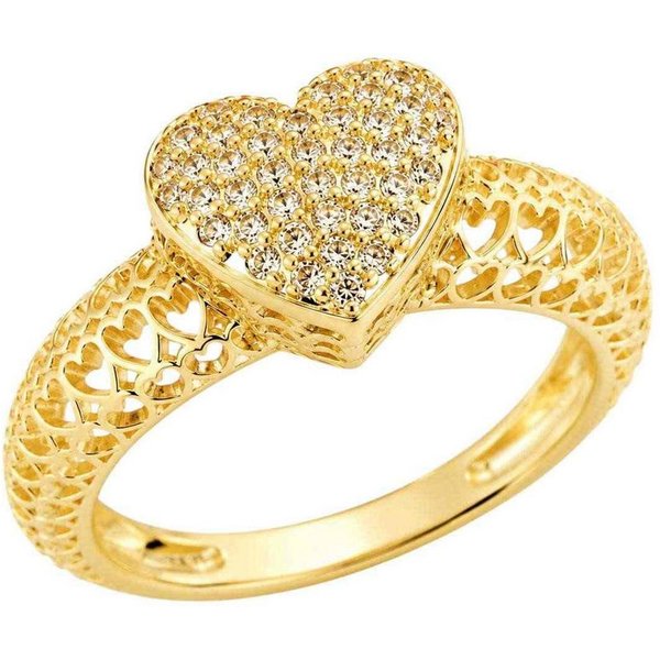 Taffstyle Fingerring Damen Herz Ring Zirkonia Schmuckring Fingerring Elegant glänzend (Damenring mit funkelndem Herzdesign und edler Verarbeitung), Verlobungsri