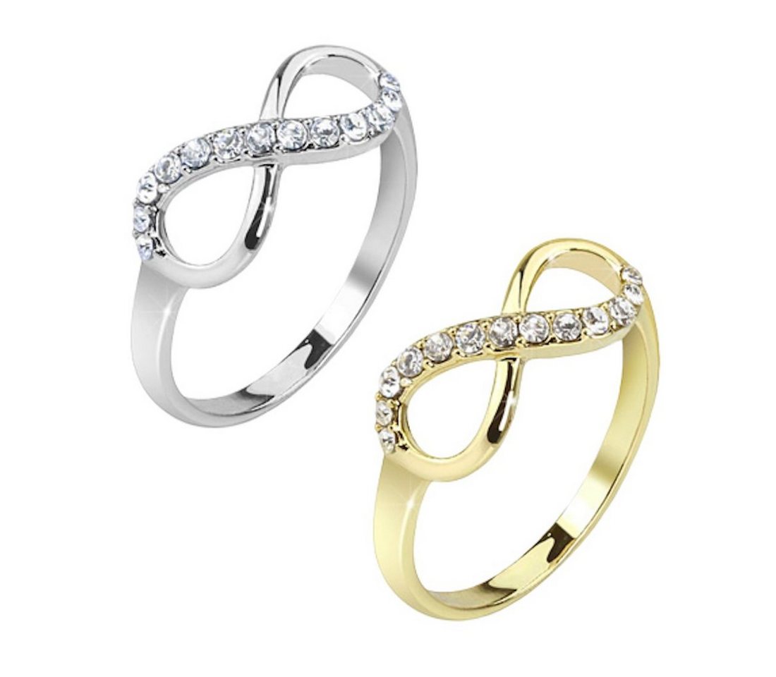 Taffstyle Fingerring Damen Ring Infinity Verlobungsring Damenring (Eleganter Infinity Ring aus Edelstahl perfekt als romantische Geschenkidee) – Bild 2 von 3