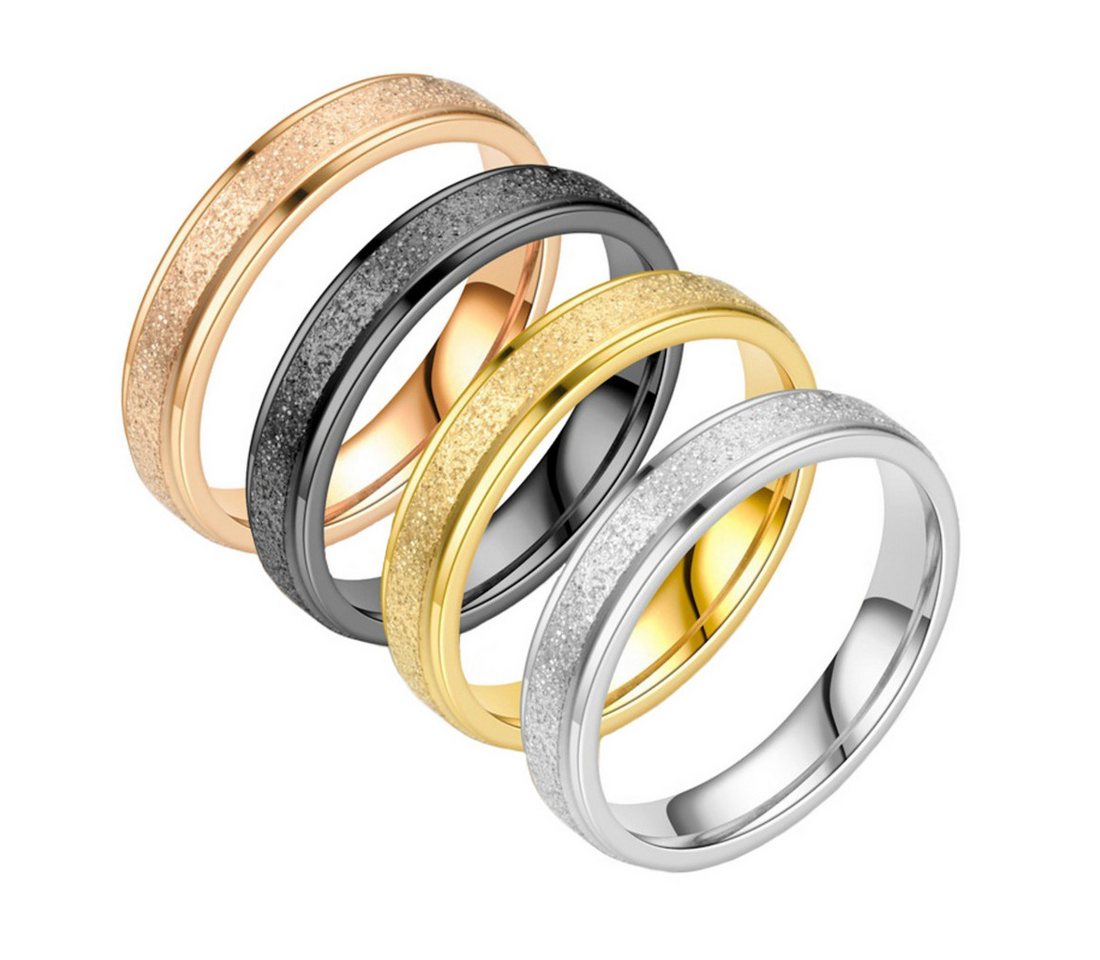 Taffstyle Fingerring Edelstahl Ring Verlobungsring Partnerring Freundschaftring sandgestrah (Unisex Edelstahl Bandring Partnerring Geschenkidee für Männer und F – Bild 2 von 2
