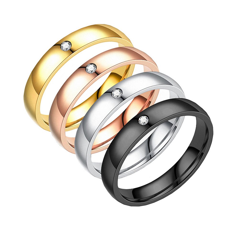 Taffstyle Fingerring Filigraner Damen Ring Solitärring Verlobungs Edelstahl mit Kristall (Bandring Freundin zum Geburtstag Muttertag Valentinstag Weihnachten),  – Bild 2 von 3