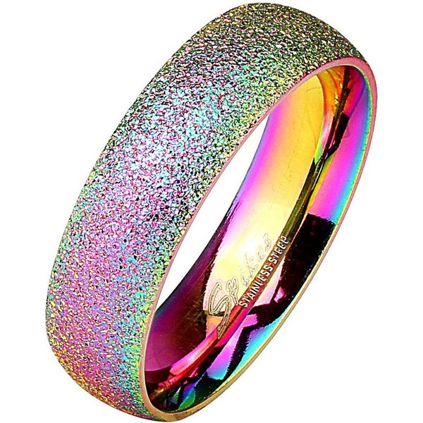 Taffstyle Fingerring Herren Damen Ring sandgestrahlt Diamantoptik Verlobungsring (Moderner Partnerring, Ehering, Freundschaftsring in Diamantoptik, wählbar in v