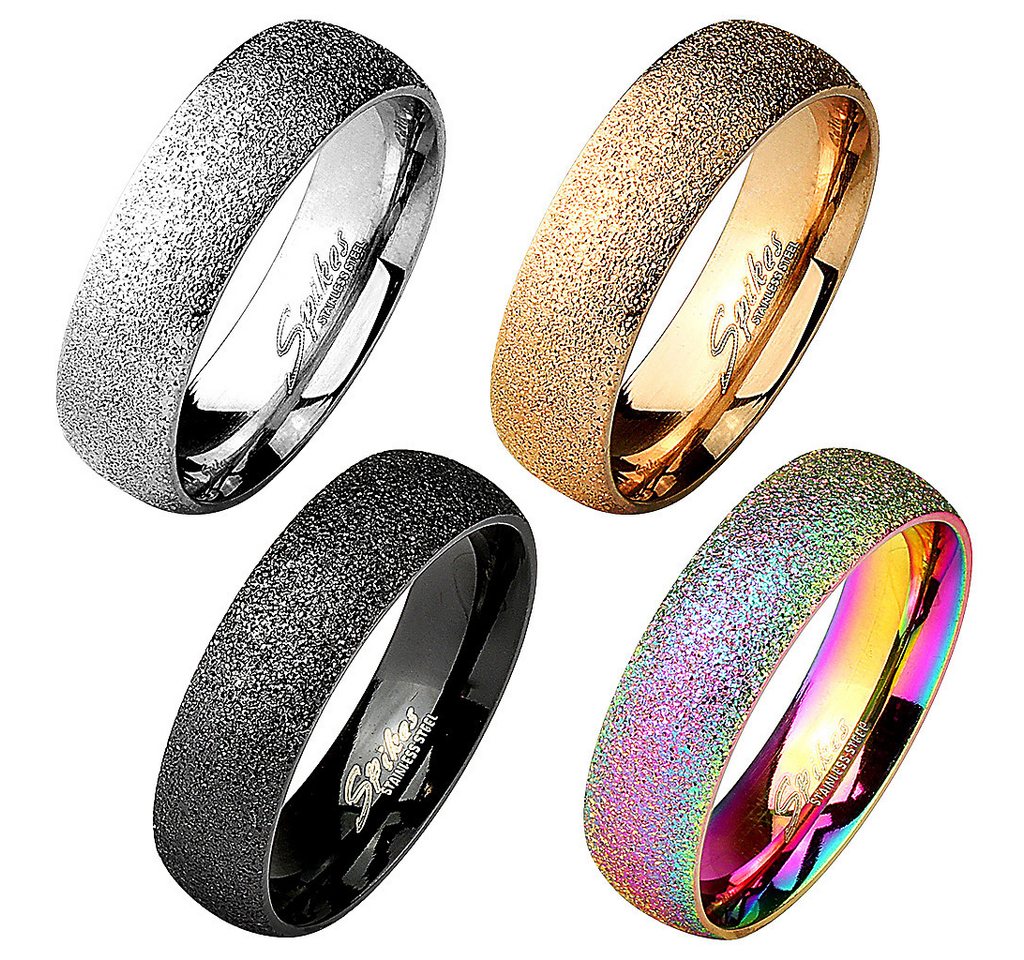 Taffstyle Fingerring Herren Damen Ring sandgestrahlt Diamantoptik Verlobungsring (Moderner Partnerring, Ehering, Freundschaftsring in Diamantoptik, wählbar in v – Bild 2 von 3