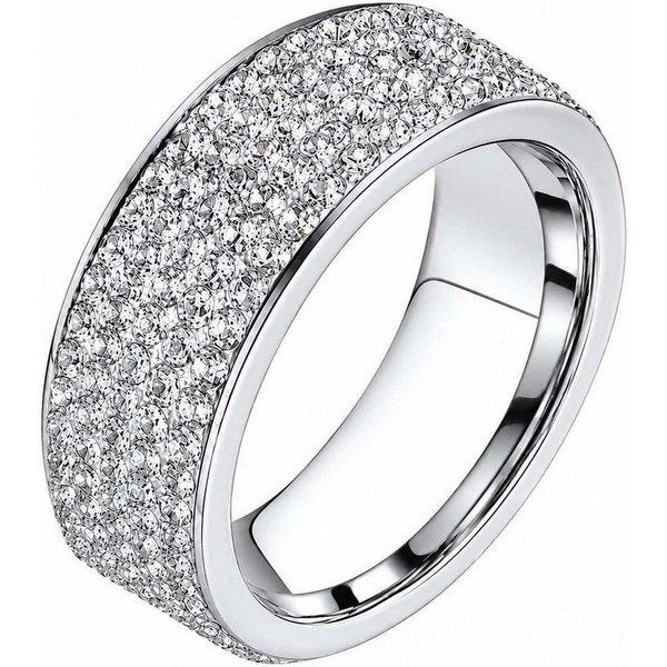Taffstyle Fingerring Kristallring Edelstahlring Glitzerring Fingerring Ring mit Kristallen (Funkelnder Kristallring – ideale Geschenkidee zum Geburtstag, Valent