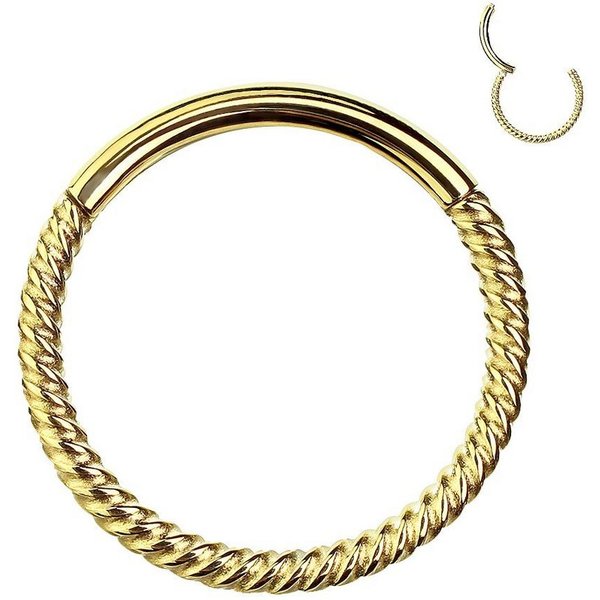 Taffstyle Nasenpiercing Piercing Ring Ohr Segmentring Scharnier Clicker geflochten (Geflochtener Segmentring mit Scharnier – vielseitig einsetzbar & hautfreundl