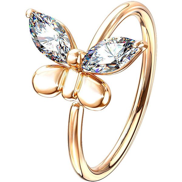 Taffstyle Nasenpiercing Piercing Schmetterling Chirurgenstahl Ohrpiercing Tragus Nasen Ring, Biegbarer Piercing Ring Zirkonia Schmetterling Schmuck Ohr Nase Lip