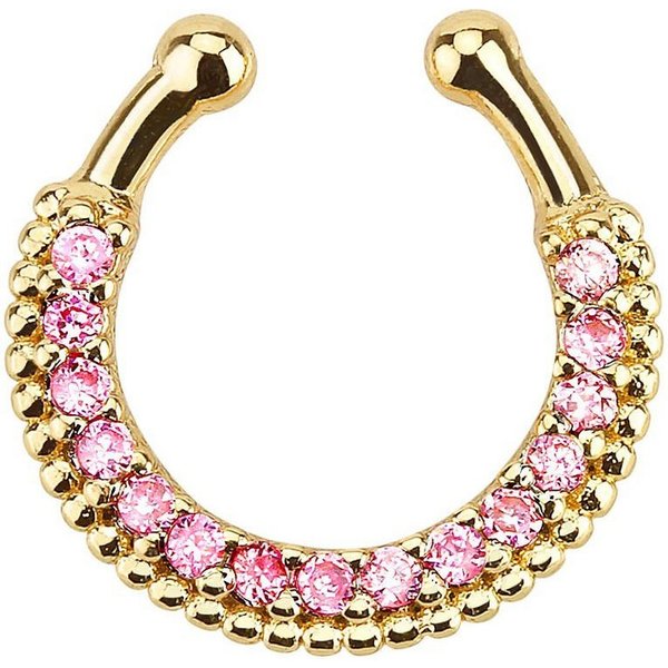 Taffstyle Nasenpiercing Piercing Septum Clicker Ring Strass Kristall, Fake Nase Lippe Ohr Helix Tragus Schild Clicker Ring Strass Kristall