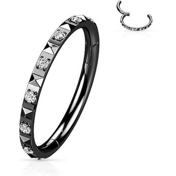 Taffstyle Nasenpiercing Septum Piercing Ring Segmentring Clicker Scharnier Kristalle Pave, Nasenpiercing Nasenring Ohrpiercing Ohr Nase Tragus Helix Brust Intim