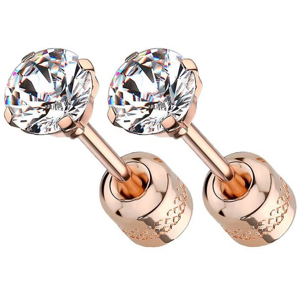 Taffstyle Paar Ohrstecker Gesundheitsstecker Ohrringe Erststecker Chirurgenstahl mit Kristall (Medizinische Ohrringe für empfindliche Ohren mit Zirkonia Kristal