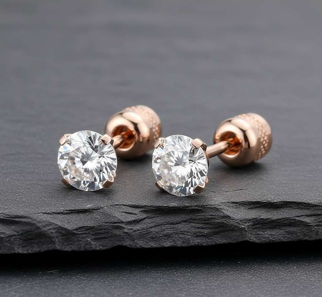 Taffstyle Paar Ohrstecker Gesundheitsstecker Ohrringe Erststecker Chirurgenstahl mit Kristall (Medizinische Ohrringe für empfindliche Ohren mit Zirkonia Kristal – Bild 3 von 4