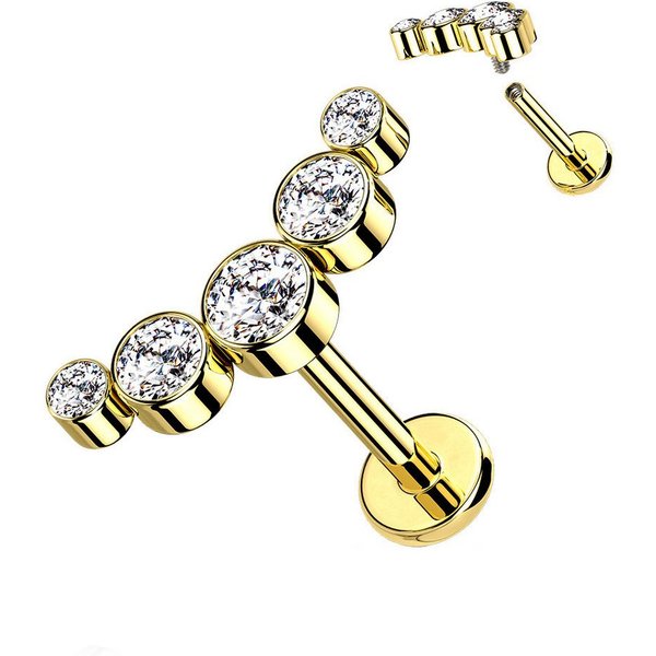 Taffstyle Piercing-Set Ohrpiercing Helix Daith Bogen Kristalle Chirurgenstahl Cartilage (Tragus Helix Rook Lobe Daith Conch Orbital Snug Ohrring Piercing), Stec