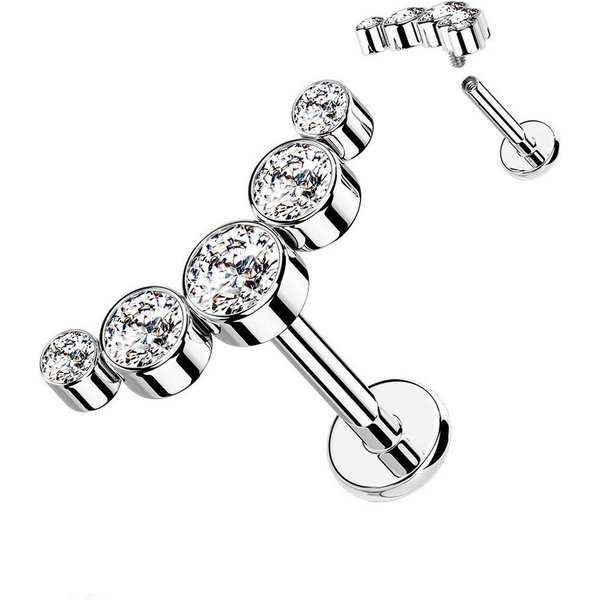 Taffstyle Piercing-Set Ohrpiercing Helix Daith Bogen Kristalle Chirurgenstahl Cartilage (Tragus Helix Rook Lobe Daith Conch Orbital Snug Ohrring Piercing), Stec
