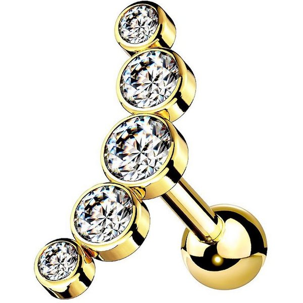 Taffstyle Piercing-Set Ohrpiercing Helix Knorpel Tragus Piercing Schmuck Kristall Bogen (Piercing Stecker Cartilage Piercing Barbell Chirurgelstahl)