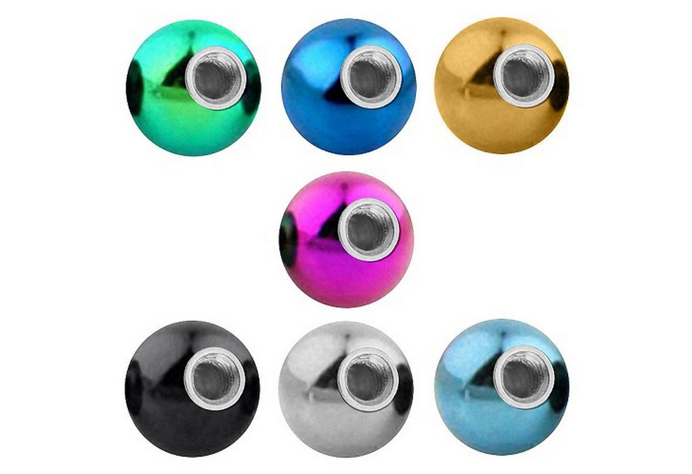 Taffstyle Piercing-Set Piercing Ersatz Schraubkugel Innengewinde, Piercing Schraubkugel Kugel Verschluss Verschlusskugel Ersatzteile – Bild 2 von 3
