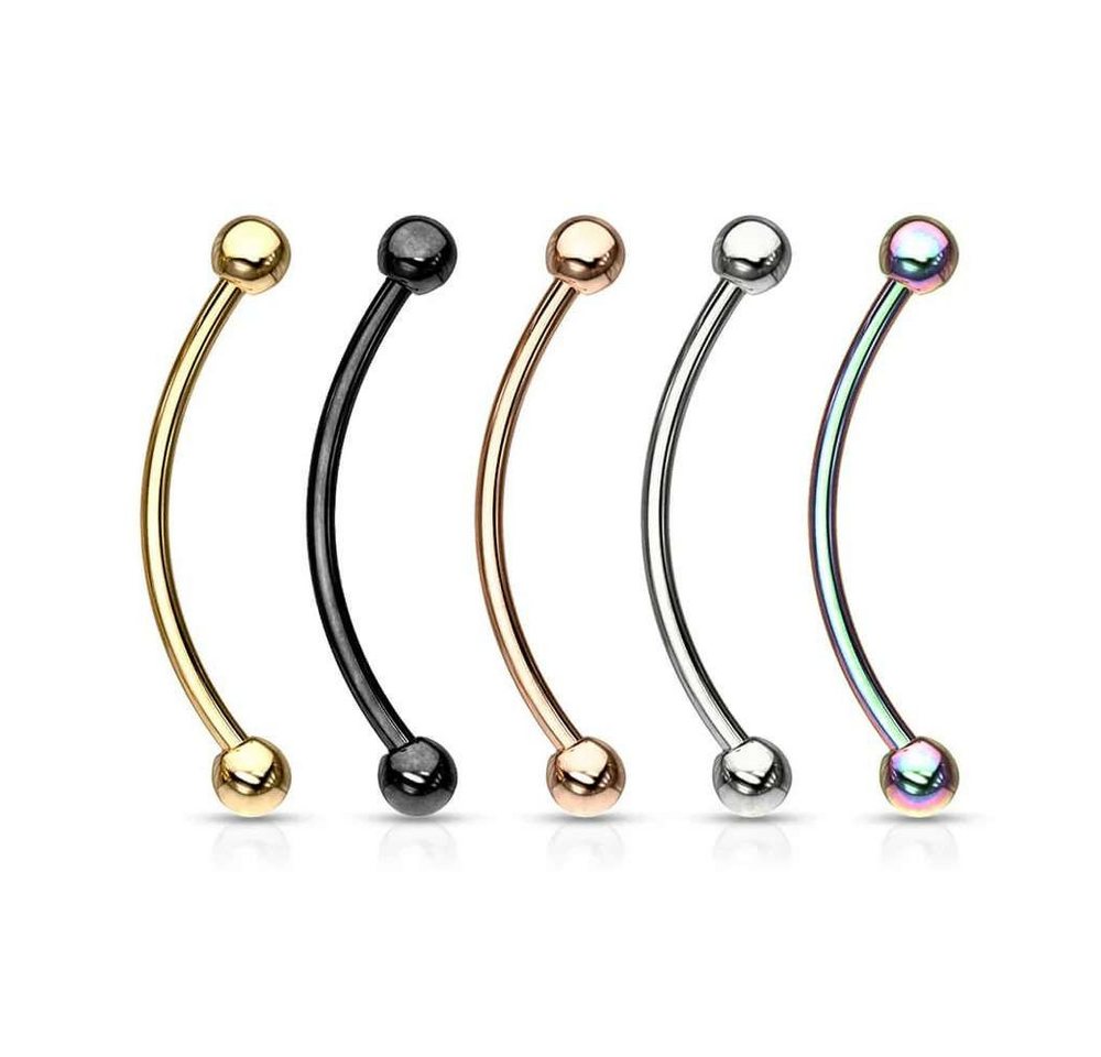 Taffstyle Piercing-Set Snake Eyes Piercing Curved Barbell Chirurgenstahl Zungenpiercing (Zungenpiercing Snake Eye mit Kugeln glänzend hautfreundlich Chirurgenst – Bild 4 von 4