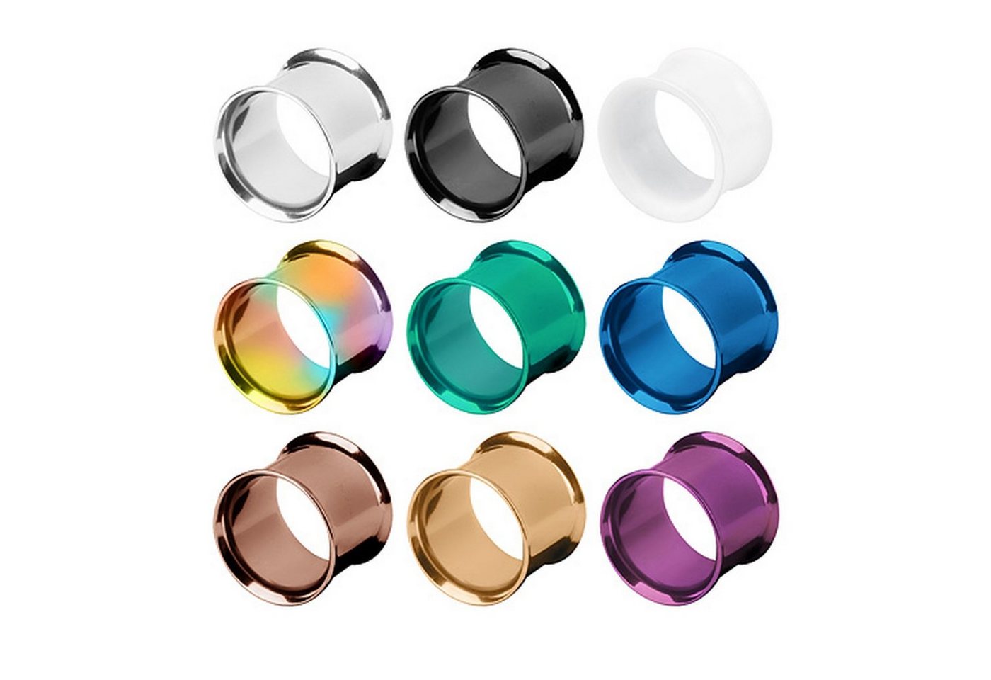 Taffstyle Plug Flesh Tunnel Plug Ohrpiercing 316L Chirurgenstahl Double Flared Unisex (Unisex Flesh Tunnel Double Flared Ohr Ear Plug Piercing Glänzend viele Gr – Bild 2 von 3