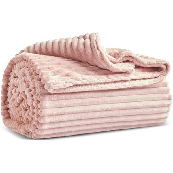 Karaca Tagesdecke Karaca Ruby Stripe, Wellsoft TV-Decke, Rosa
