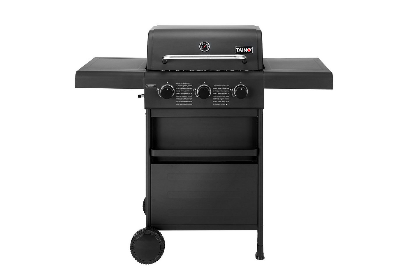 TAINO Gasgrill, COMPACT 3+0, 3 Hauptbrenner aus Edelstahl, Piezozündung – Bild 2 von 5