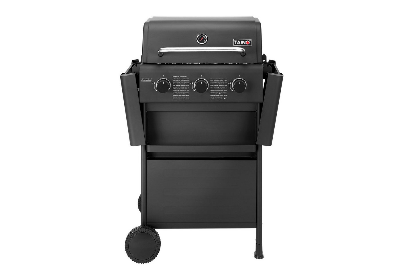TAINO Gasgrill, COMPACT 3+0, 3 Hauptbrenner aus Edelstahl, Piezozündung – Bild 4 von 5
