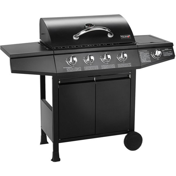 TAINO Gasgrill BASIC, Piezozündung, Stabiler Grillwagen, viele Ablagemöglichkeiten