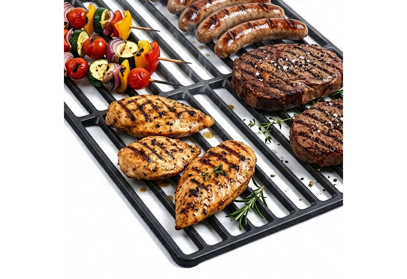 TAINO Gasgrill BRANDO, Set, 2-tlg. Grillrostset, für BRANDO 4+1, Gusseisen, Schwarz – Bild 2 von 4