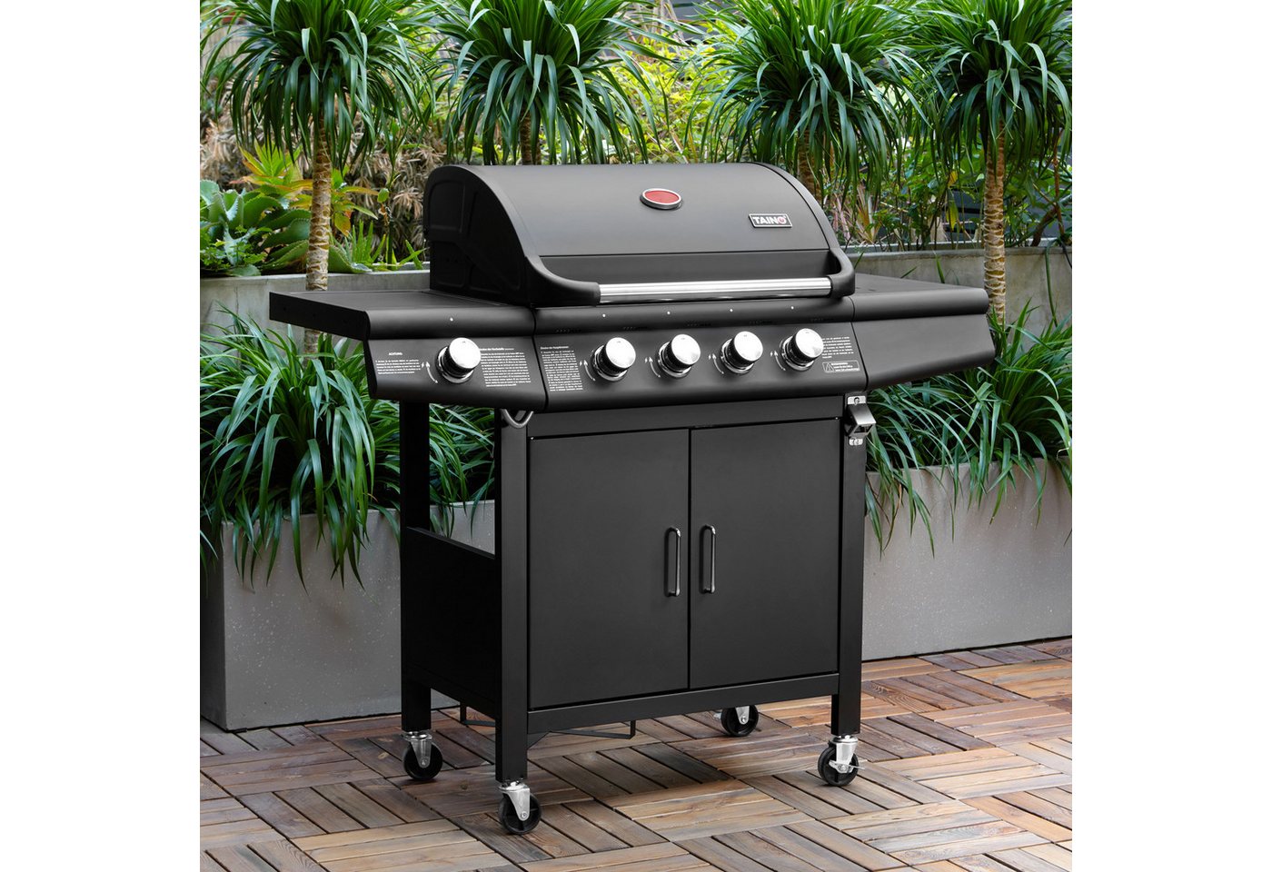 TAINO Gasgrill RED, 4+1, Piezozündung, mit Grillspieß-Auflage – Bild 2 von 5