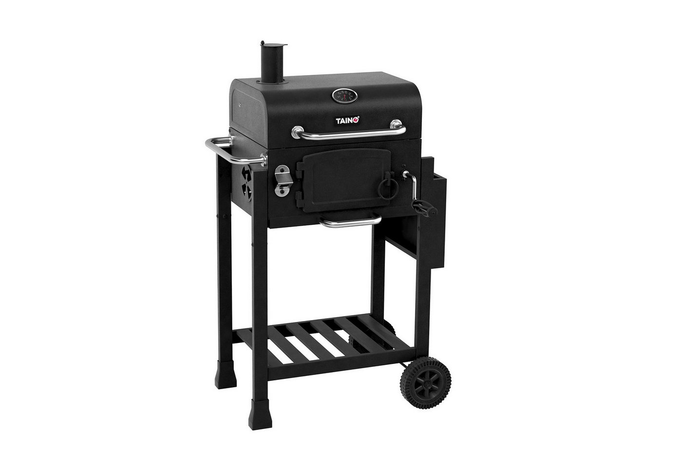 TAINO Holzkohlegrill, HERO, Grillwagen, Smoker, klappbarer Seitentisch, integriertes Thermometer – Bild 4 von 5